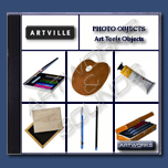 Artville Photo Objects - PO005- Art Tools Objects - stock photography images