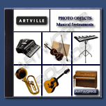 Artville Photo Objects - PO009- Musical Instruments - stock photography images