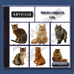 Artville Photo Objects - PO017- Cats - stock photography images